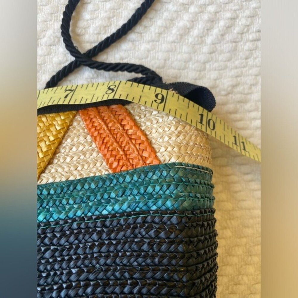 Vintage Liz Claiborne Colorful Straw Crossbody Bag 9.5"x7" - Picture 10 of 10